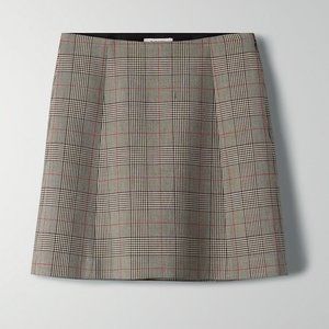 Aritzia Babaton Modern Check Mini Skirt 00